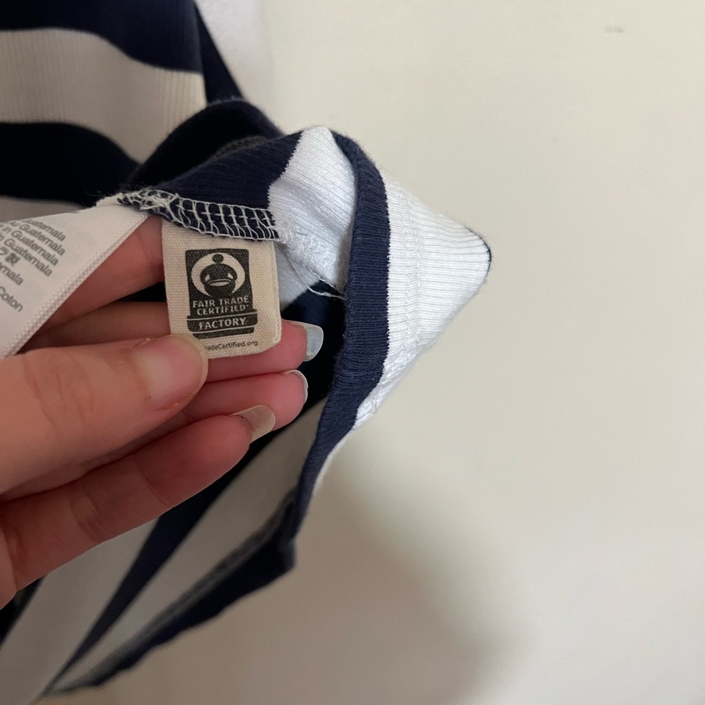 Madewell XXL Supima Navy White Rib Cutaway Tank Women - Picture 9 of 11